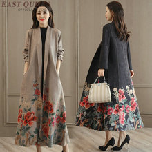 Gabardina de estilo chino para mujer, Abrigo largo con diseño de moda, otoño e invierno, AA3144, 2018 2024 - compra barato