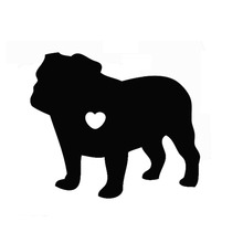 12x14cm I Love My Bulldog Animal Black/white dog Car Sticker waterproof decals Car Styling Accessories Window Decor CL002 2024 - buy cheap