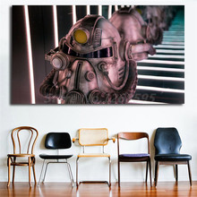 Falloout-pintura en lienzo con casco de armadura potente, impresión en HD para sala de estar, decoración moderna del hogar, arte de pared, pintura al óleo, póster, obra de arte, 76 2024 - compra barato
