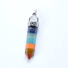 Natural Stone 7 Chakra Healing Balance Reiki Pendants 7 layers Round White Crystal Bead Hexagonal Divination Pendulum Pendant 2024 - buy cheap