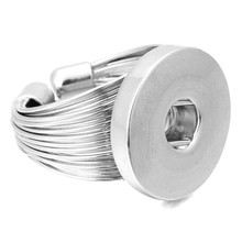 Anel de metal ajustável, anel de metal da moda com pressão de 18mm, anéis de amuletos de joias diy para mulheres zh043 2024 - compre barato