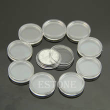 Hot 10pcs 20mm Clear Round Cases Coin Storage Capsules Holder Round Plastic 2024 - buy cheap