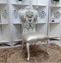 European-style dining chair solid wood soft chair princess chair ivory white hotel manicure and dressing back chair . 2024 - buy cheap