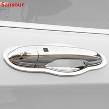 Sansour abs chrome maçaneta da porta lateral tigela capa decoração guarnição apto para jeep cherokee 2014 up estilo do carro 2024 - compre barato