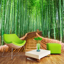 Papel pintado con foto 3D personalizados de bosque de bambú para cama, decoración de pared de habitación, sala de estar, restaurante, estudio, Mural de pintura 2024 - compra barato