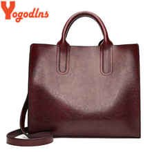 Yogodlns Vintage Handbag For Women Soft PU Leather Shoulder Bag Large Capacity Crossbody Bag Shopping Lady Purse Portable Bag 2024 - buy cheap