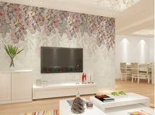 Custom papel DE parede floral, nostalgic flowers murals for the sitting room the bedroom TV setting waterproof vinyl wallpaper 2024 - buy cheap