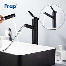FRAP Basin Faucet Black Pull Out Bathroom Tall Basin Sink Faucet Tap Single Handle Waterfall Faucet Cold and Hot Water Sink Taps 2024 - buy cheap