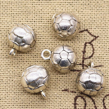 6pcs Charms  3D Football 13x10x10mm Antique Pendant Fit Vintage Tibetan Silver Color DIY Handmade Jewelry 2024 - buy cheap