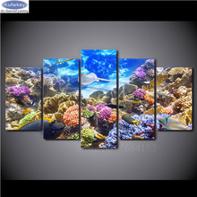 5pcs 5D DIY Diamond Embroidery Fish Underwater World Crystal Diamond Painting Animal Cross Stitch Needlework Home Decorative A43 2024 - buy cheap