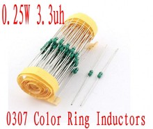 3000Pcs 0307 Color ring inductance 1/4w DIP Inductor 3.3uh Axial Lead Inductors 0.25W 3R3 2024 - buy cheap