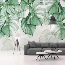 Self-Adhesive Mural Wallpaper Modern Simple Tropical Plant Leaves Photo Wall Painting Living Room Bedroom Waterproof Wallpapers 2024 - buy cheap