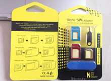 Высокое качество 5 в 1 Металл Nano Sim карты Micro SIM Card Стандартный адаптер sim-карты инструменты для iphone 4/4S/5 6 6 plus 2024 - купить недорого