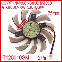 Frete grátis ventilador resfriador de placa gráfica, t128010sm 12v 0.2a 2pin para gigabyte n470so n580ud n580gtx460 gtx580 hd5870 2024 - compre barato