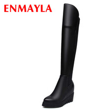 ENMAYLA Over the Knee Boots New Autumn Winter Shoes Women Female Fashion boots Wedges Sexy Pointed Toe Long Boots for Women 2024 - buy cheap