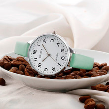 Relógio analógico geneva feminino, relógio de pulso de couro e quartzo 2024 - compre barato