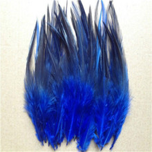 High quality 50pcs blue beautiful 10-15cm/4-6inches natural pheasant neck feathers DIY clothing hat decoration 2024 - buy cheap