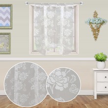 Burnout short white tulle curtain with flower color designs for kitchen window and home window treatment room 2024 - buy cheap