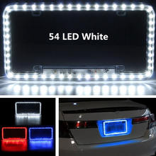 Universal 12V White Red Blue 54 LED Light Car Front Rear Number License Plate Frame Cover Auto Car Styling 12.5"x 6.3" 2024 - buy cheap