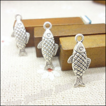 120 pcs Charms Fish Pendant  Tibetan silver  Zinc Alloy Fit Bracelet Necklace DIY Metal Jewelry Findings 2024 - buy cheap