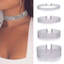 Женское Ожерелье-чокер TREAZY, модное короткое ожерелье с кристаллами, стразы, свадебное украшение 2024 - купить недорого