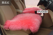 Зимняя розовая Автомобильная шерстяная подушка для сиденья водителя, плюшевая подушка для сиденья, шерстяной коврик для дома 2024 - купить недорого