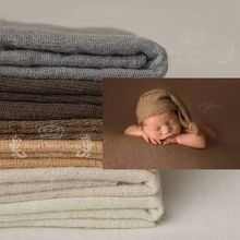 Cobertor para foto de recém-nascido, 100*160 cm, adereços de tecido, malha macia, adereço de fotografia, posicionamento elástico 2024 - compre barato