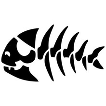 12.7*7.2CM PIRATE FISH Funny Window Decoration Stickers Cool Cartoon Car Decal Black/Silver C4-0820 2024 - buy cheap