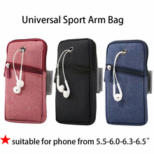 Universal mobile phone sport pouch case,Smartphone arm bag canvas case shockproof for samsung for Huawei for iphone bag fundas 2024 - buy cheap