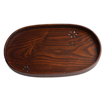 Classic traditional Chinese wood Cherry Blossom hollowed oval wood / tray / tea tray / Saucer / 2024 - buy cheap