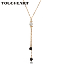 Toucheart colar com pedras de rocha e pingente, colar feminino de ouro, bijuteria artesanal, conjunto de joias com contas para mulheres, escondi190010 2024 - compre barato