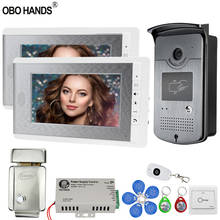 Wired Home 7'' Video Door Phone Intercom System Kit 2 Color Monitor Screens 1 RFID Access Night Vision Camera with Electric Lock 2024 - buy cheap