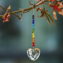 H & D 38 мм прозрачное сердце кристаллы для люстры призмы кулон радужные бусины чакра Suncatcher для домашнего офиса украшения сада 2024 - купить недорого