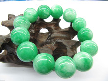 Chinês 14mm Verde jade Pulseira/Rodada Besds Pulseira 2024 - compre barato