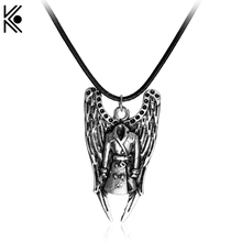 Gift !!! Movie series Supernatural Castiel Wings Angel wicca necklaces & pendants Maxi Chain Necklace Men jewelry 2024 - buy cheap