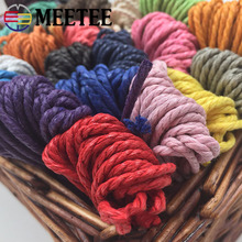 Meetee 30meters 2mm  Cotton Cords Three-strand Twisted Colorful Decor Rope DIY String Strap Necklace Rope Craft Accessory 2024 - buy cheap
