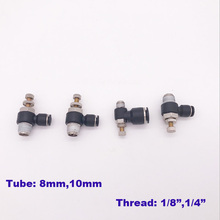 10pcs a lot air cylinder throttle valve thread PT 1/8 1/4 inch 8mm 10mm hose fittings SC SL pneumatic quick connector 2024 - buy cheap