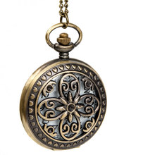 100pcs/lot Hot Sale  Retro Bronze  Flip Pocket Watch Hollowed Clover Pocket Watchss Christmas and New Year Promotion 2024 - buy cheap
