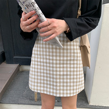 Summer 2020 Plaid Mini Hip Skirts Female A-line Sexy High Waist Women Short Skirts Blue 2 Colors Beach Vacation Skirt 2019 Hot 2024 - buy cheap