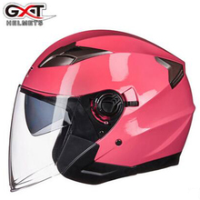 Gxt-casco de seguridad para motocicleta con doble lente para hombre y mujer, protector de cabeza de media cara con batería eléctrica, para coche y Moto, 708 2024 - compra barato