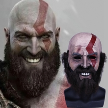 Маска God Of War 4 с бородой для костюмированной вечеринки, латексные маски для Хэллоуина, страшные Вечерние Маски 2024 - купить недорого