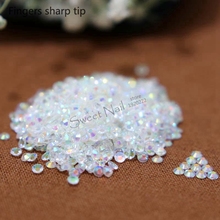 1000 pcs SS10 Transparent white AB 14 Facets Resin Round Rhinestone Sparkling Rhinestones Nail Art Decoration DIY N23 2024 - buy cheap