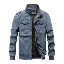 2020 Autumn Mens Denim Jacket Trendy Military Ripped Denim Jacket Mens Jeans Jacket Army Style Outwear Male Coats Large Size 6XL 2024 - buy cheap