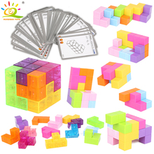 Huiqibao brinquedos quebra-cabeça cubo mágico magnético criando blocos de construção conjunto caule jogo educativo antistress brinquedos para crianças 2024 - compre barato