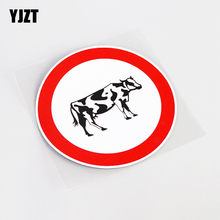 YJZT 13CM*13CM Cartoon Fun Warning Mark Cow Pattern Car Sticker Decal PVC Waterproof 13-0803 2024 - buy cheap