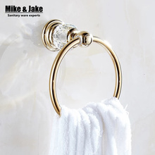 Держатель Золотого кольца для ванной комнаты, Кристальный держатель для полотенце, аксессуары для ванной комнаты 2024 - купить недорого