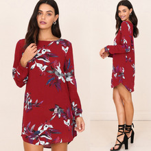 New Women Summer Dress 2019 Sexy O Neck Beach Dress Long Sleeve Mini Party Dress Loose Casual Holiday Vestidos Plus Size 2024 - buy cheap