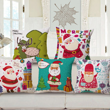 ZXZXOON с надписью "Merry Christmas", "милый Санта-Клаус", декоративная подушка, чехол для дивана, домашняя искусственная подушка 45x45 см 2024 - купить недорого
