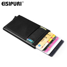 Aluminum Wallet With Back Pocket ID Card Holder RFID Blocking Mini Slim Metal Wallet Automatic Pop up Credit Card Coin Purse 2024 - buy cheap