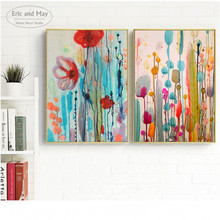 Flores da aguarela Artwork Canvas Art Print Poster Pintura Parede Pictures Para Sala de estar Em Casa Decorativo Quarto Decor No Frame 2024 - compre barato